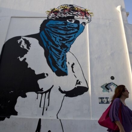 Grieķijas krīze ielu mākslā: Grafiti meistari pauž savas dusmas