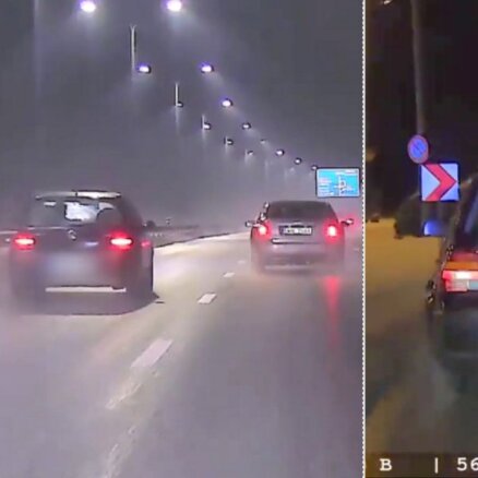 Video: Ar 175 km/h pa Jūrmalas šoseju 'VW Golf' bēg no policijas