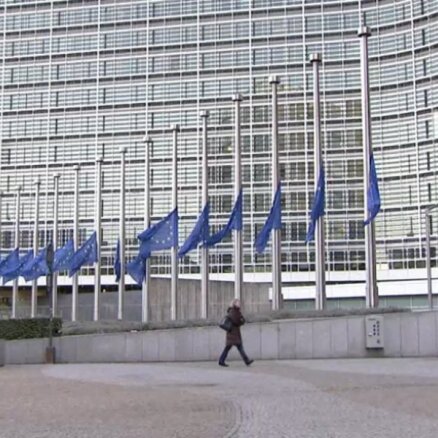 Video: Godinot Mandelu, EK nolaiž pusmastā 28 ES simbolizējošos karogus