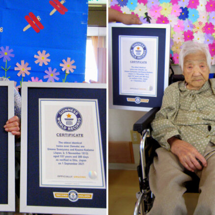 Japānietes Umeno un Koume oficiāli apstiprinātas par visu laiku vecākajām dvīnēm