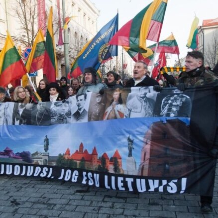 В Вильнюсе состоялось несанкционированное шествие националистов