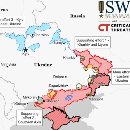 Карта боевых действий: войска РФ начали наступление на Донбассе, ВСУ контрнаступают под Харьковом