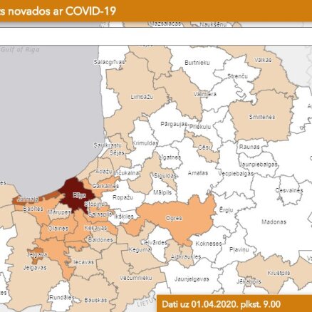 Covid-19 Latvijā: Saslimšana konstatēta arī Baldones un Valkas novadā