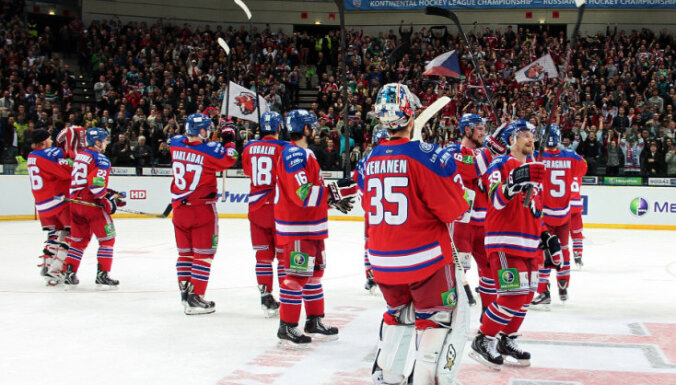 KHL finālsērija sākas ar Prāgas 'Lev' uzvaru izbraukumā