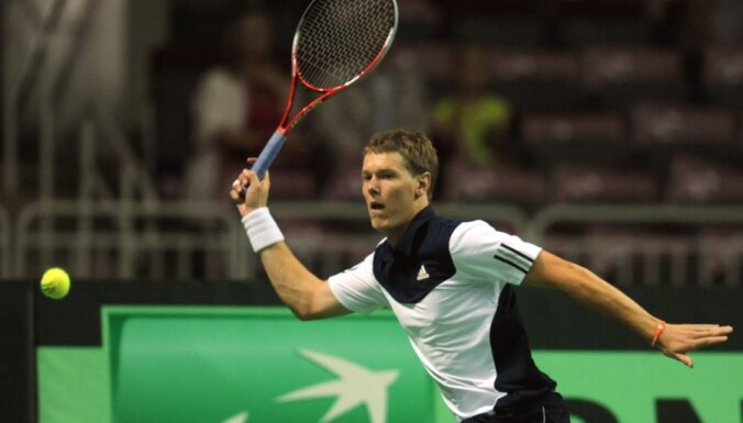 Финал теннисного турнира в Вильнюсе разыграли латвийские теннисисты