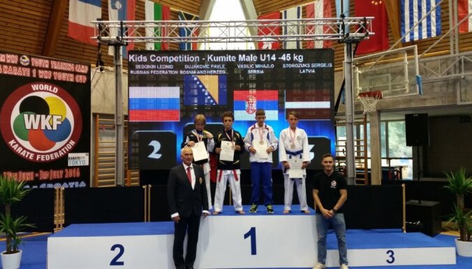 Latvijas jaunie sportisti no 'Karate1 World Cup 2016' atved četras medaļas
