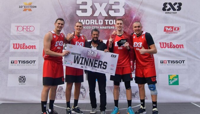 'Rīgas' 3x3 basketbolisti uzvar Pasaules tūres Mehiko posmā