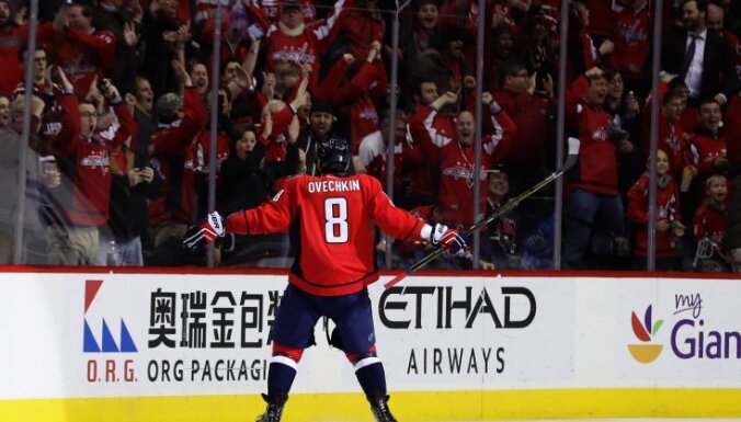 Alex Ovechkin Washington Capitals celebrates 1000th career point