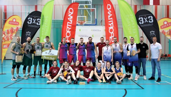 LBS 'Open' 3x3 basketbolā Ķekavā nepārspēti lietuvieši un ukrainietes