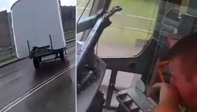 Video: Rēzeknē atvienojusies piekabe ietriecas pretimbraucošā autobusa kabīnē