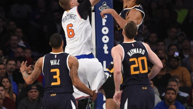Utah Jazz Rudy Gobert block Knicks Kristaps Porzingis