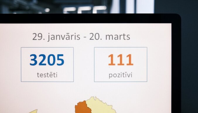 Latvijā ar 'Covid-19' saslimušo skaits pieaudzis līdz 111 cilvēkiem