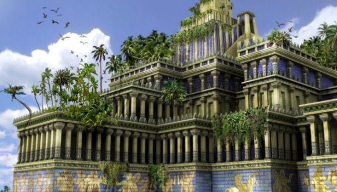 mākslinieka vīzija par Babilonas gaisa dārziem