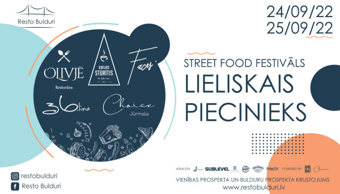 24. un 25. septembrī Jūrmalā gaidāms 'street-food' festivāls 'RestoBulduri'