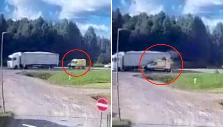 Publiskots video ar traģisko 'ātrās palīdzības' operatīvā transporta avāriju