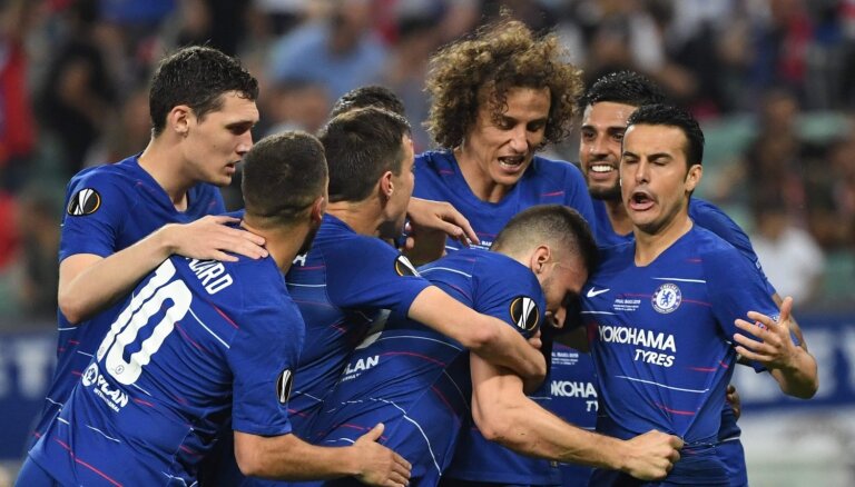 ‘Chelsea’ rezultatīvā Eiropas līgas fināla otrajā puslaikā pārspēj 'Arsenal'