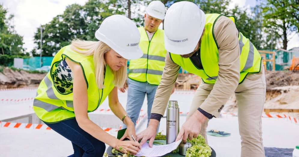 Photo: A time capsule is built into the foundations of the first reproduction ‘Harmony Home’ building