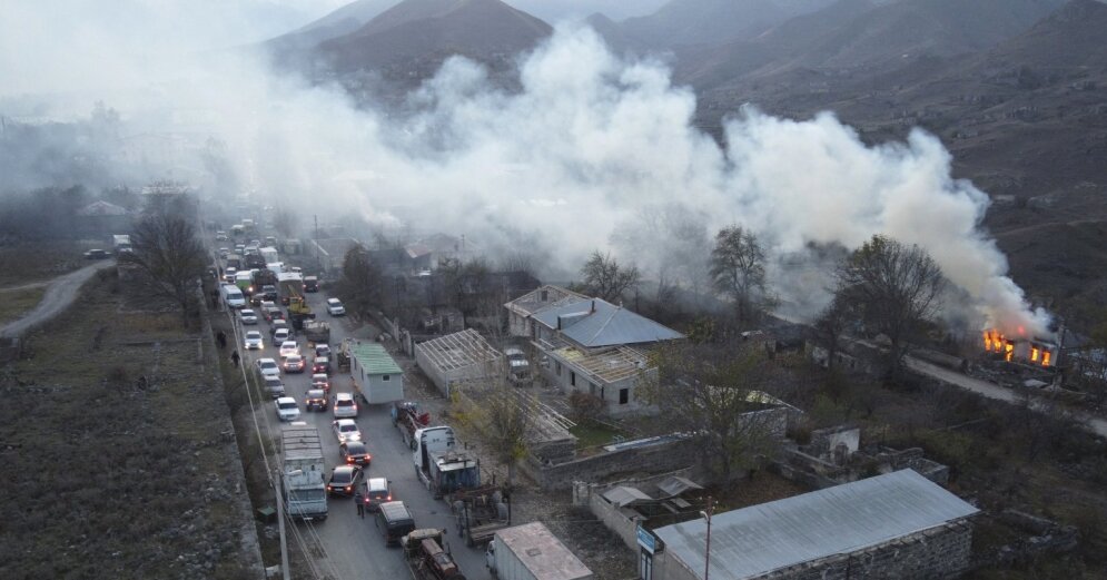 A Russian peacekeeper injured in a mine blast in Nagorno-Karabakh