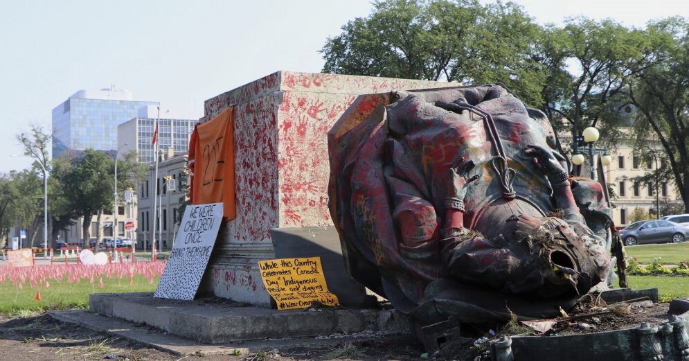 Statues of Queen Victoria and Queen Elizabeth II have been demolished in Canada