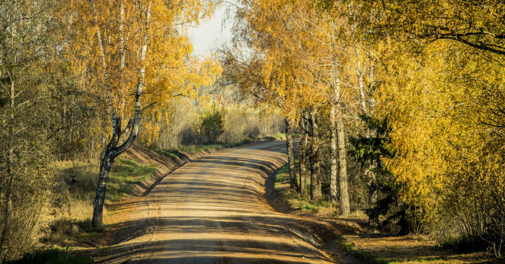 Grading is performed on state gravel roads