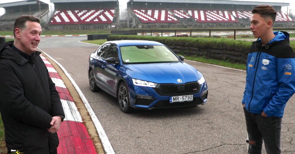 Video: Mārtiņš Sesks tries new ‘Škoda Octavia RS’ on Biķernieki track