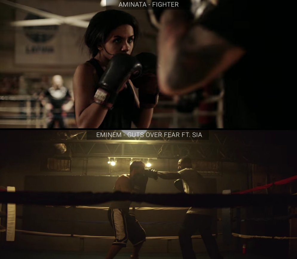 Aminatas video 'Fighter' ļoti atgādina Eminema un Kristīnas Agileras klipus